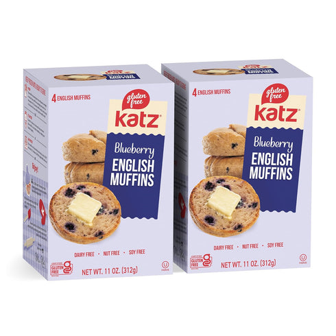 Katz Gluten Free Blueberry English Muffins. No Soy and Eggs, Dairy Free,