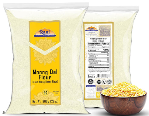28oz (1.75lbs) 800g Rani Moong Flour (Mung Bean Flour, Green Gram Flour) ~ All Natural | Vegan | Gluten Friendly |