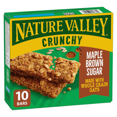 NATURE VALLEY Crunchy Maple Brown Sugar Granola Bars, 10 Count, 210g/7.4 oz.,