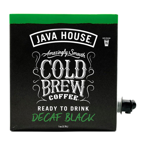100% 1 (16 Java House Cold Brew Coffee on Tap Premium Arabica Decaf Smooth Decaf with Chocolate & Caramel Notes Gallon