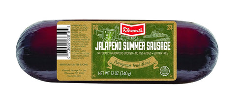 Klement's Jalapeo Summer Sausage, 12 Ounce
