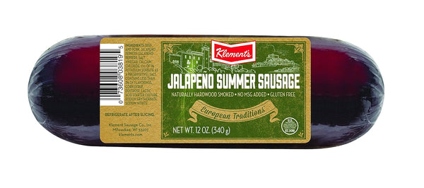 Klement's Jalapeo Summer Sausage, 12 Ounce