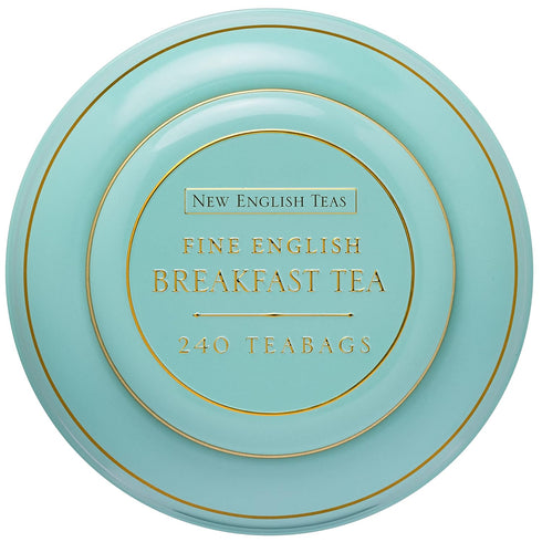 240 New English Teas Song Thrush & Berries Tea Tin in Mint Green with English Breakfast Teabags