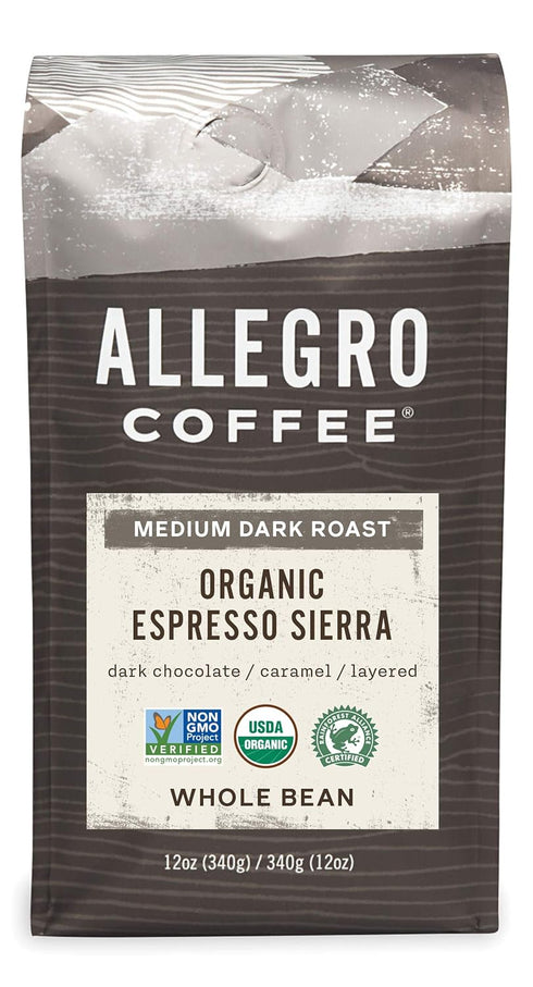 Allegro Coffee Organic Espresso Sierra Whole Bean Coffee, 12 oz