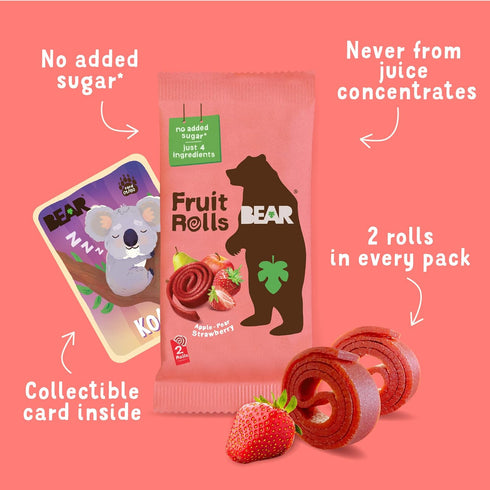 Pack, 11.2 Bear, Strawberry & Raspberry Fruit Rolls Variety Ounce