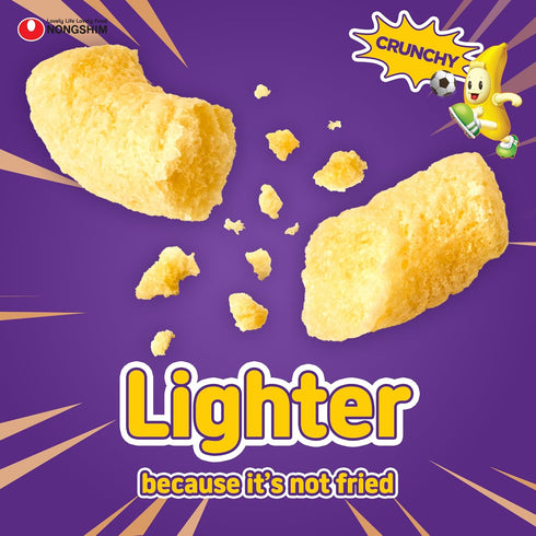 1.58 oz (Pack 20) Nongshim Banana Kick Puff Snack - Crispy Corn Puff with Banana Flavor, Soft and Sweet Fruit Snack