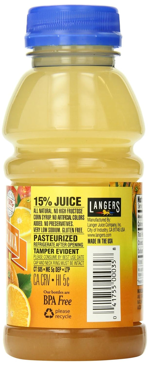 10 Oz (Pack 12) Langers Juice Cocktail, Pineapple Orange Guava, Fl