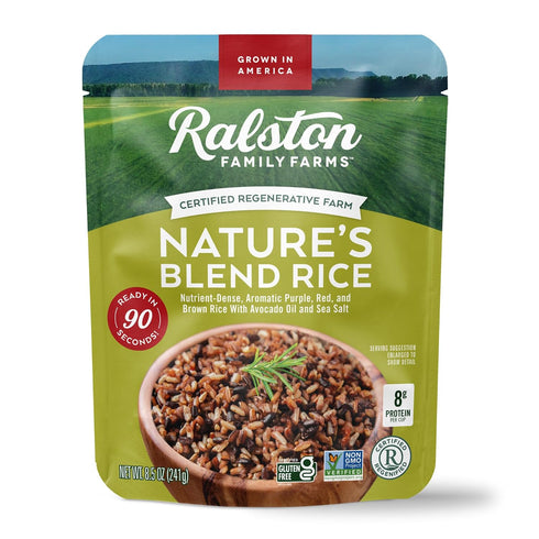 90-Second 8.5 oz (6-Pack) Ralston Family Farms Nature's Blend Ready-to-Eat Rice, Microwave Meal, Clean Ingredients, USA
