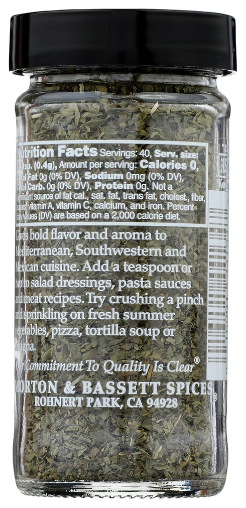 Bassett 0.6 oz Morton & Oregano, Non-GMO, Salt-Free, Aromatic Herb for Pasta, Pizza & Mediterranean Cuisine