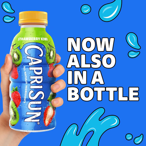 12 oz Capri Sun Strawberry Kiwi Flavored Juice Drink Blend from concentrate with other natural flavors, fl Bottle