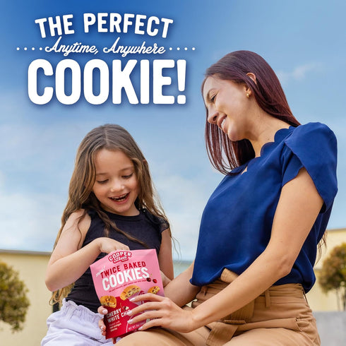 Cooper Street Twice Baked Cherry White Chip Biscotti Cookies - Light and Crispy Coffee Cookie Bites, 5oz