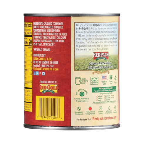 Redpack 1.76 2-Pack Crushed Tomatoes in Puree, Kosher and Gluten Free, Ounce Cans