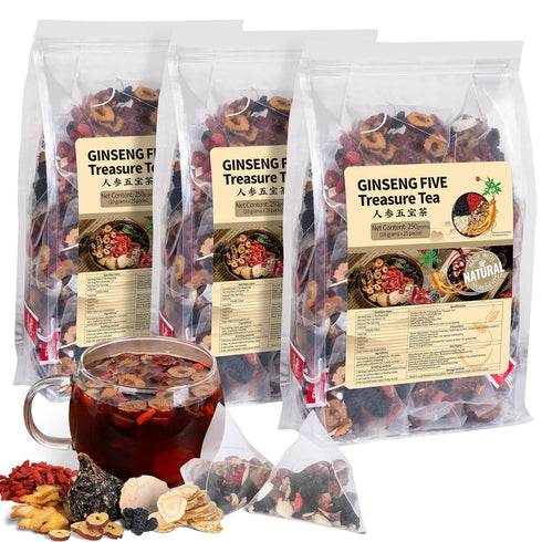 BeleePlanner Ginseng Five Treasures Kidney Tea, Traditional Chinese Herbal TeaBags, Natural Kidney Cleanse