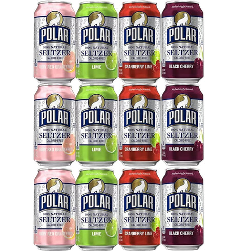 Generic Polar Seltzer Variety Pack | 12 oz, 12 Pack | Cranberry Lime,