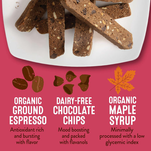 Healing Home Foods 4.5oz (3Pack) Mocha Biscotti Italian Cookies, Gluten Free, Dairy Free, Gourmet Chocolate & Coffee