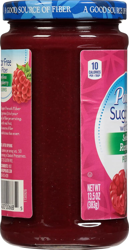 Polaner 13.5 Sugar Free with Fiber, Seedless Raspberry Preserves, Ounce