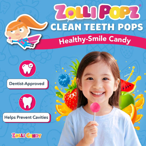 Pack 5.2 oz Zollipops - Valentines - Clean Teeth Pops Sugar Free Candy Dye-Free Lollipops - Keto & Diabetic-Friendly