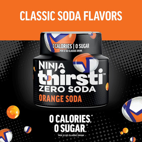 17, 12oz 3 Pack, Ninja Thirsti Flavored Water Drops, ZERO SODA Orange Soda, Classic Soda Flavors, Sparkling or Still