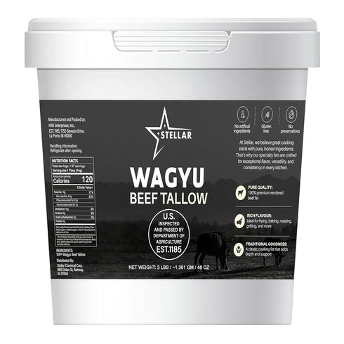 Stellar Wagyu Beef Tallow for Cooking - Premium 100% Pure Rendered Beef