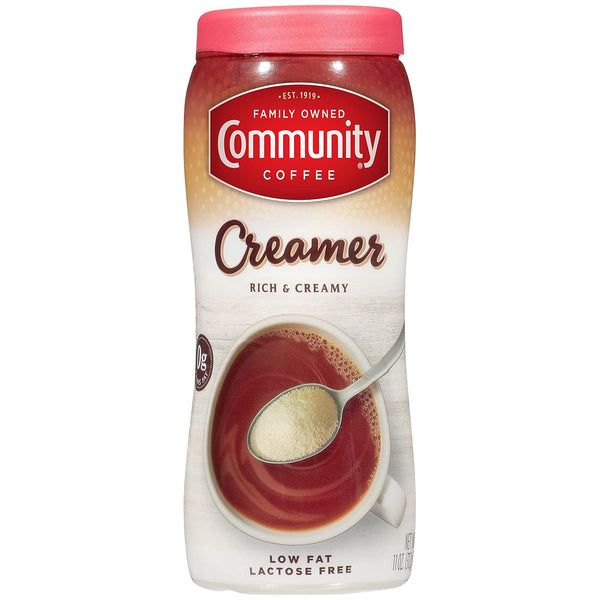 Community Coffee Lactose Free Powdered Coffee Creamer, 11 Ounce Canister (Pack of