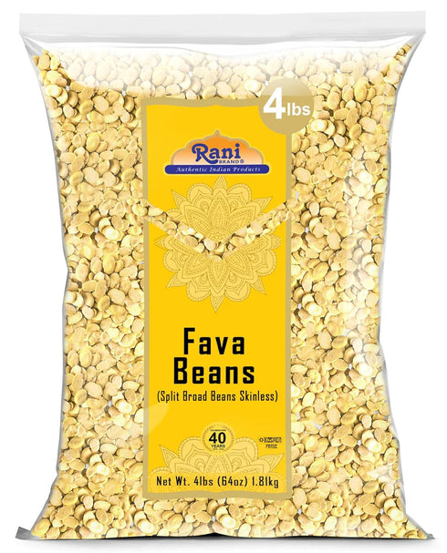 Rani Fava Beans (Split Broad Beans Skinless) 64oz (4lbs) 1.81kg Bulk ~