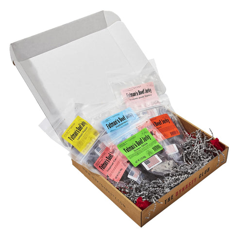 Pack 6 Pack Jerky Dynasty Fatman's Beef Jerky Variety - Flavors Including Spicy Habanero, Green Chile & Savory Garlic