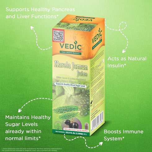 Immune 33.8oz, (1000 ML) Vedic Karela Jamun Juice - Natural Juice for Support - Ideal for Daily Use
