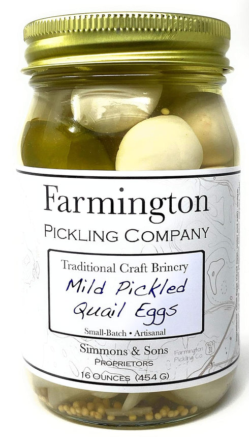 Farmington Pickling Company Pickled Quail Eggs (Mild) - 16 Ounce Jar