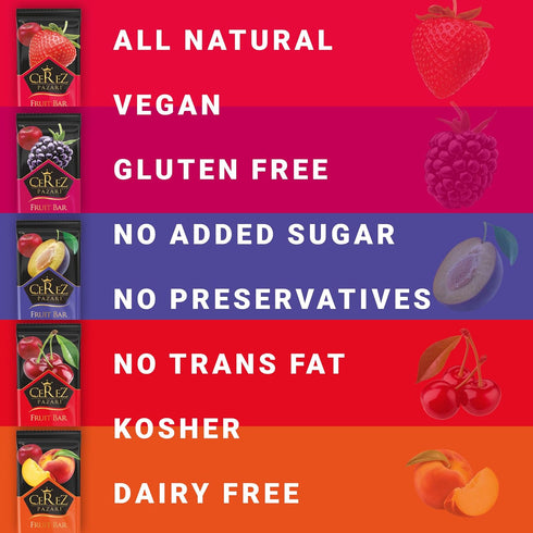 Pack 25g 35 pack Cerez Pazari Fruit Leather Snacks Variety for Adults and Kids, Healthy Fruit Snacks Bulk, Vegan Real