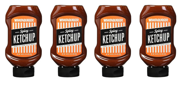 Whataburger Condiments (Pack of 1) (Spicy Ketchup 20oz) (Four Pack)