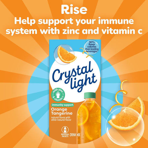 Immunity .07 oz Packets, 10 Crystal Light Support Orange Tangerine natural flavor with other natural flavor Powdered