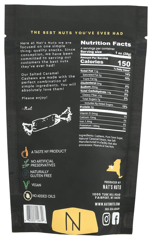 Nat's Nuts 4 , Cashews Salted Caramel, Ounce