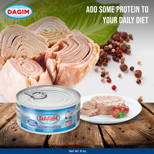 Dagim Albacore 6 oz. Pack 12 Solid White Tuna in Water Fancy Tuna Fish Can Kosher for Passover