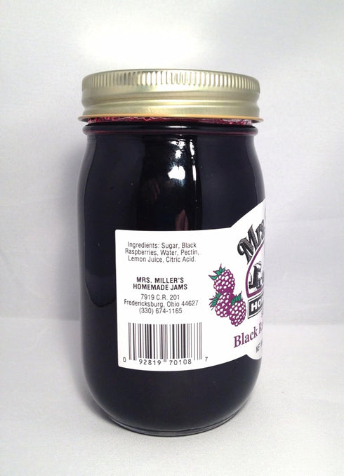 Mrs. Miller's 18 oz HUGE Seedless Black Raspberry Jam, Amish and Homemade!