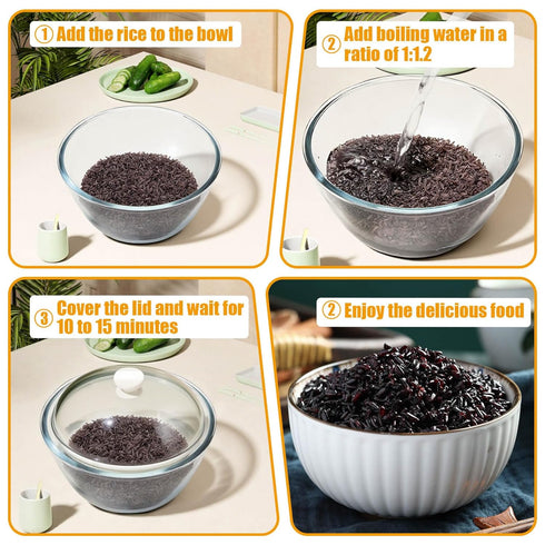 16.2oz Shirataki Konjac Dried Black Rice - No-Cook Instant Black Rice, Keto Friendly Low-Carb Meal Alternative, Low GI