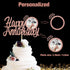 Sumerk Rose Gold Glitter Happy Anniversary Cake Topper, 13PCS Cake Decorations Set for Celebration Party