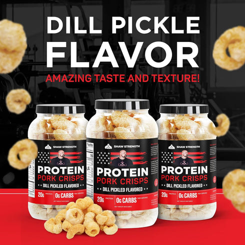 8Oz) Ol' Uncle Porkers Shaw Strength Protein Pork Rinds (Dill Pickle, Developed for Worlds Strongest Man Brian Shaw