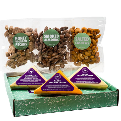1.5 Cheese and Nuts Gift Basket - Gift Basket for Men, Women, Birthday, Includes Cashews, Almonds, Pecans, Jack