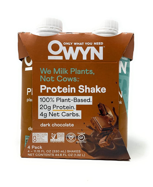 OWYN Dark Chocolate Plant Based Protein Shake 4pk, 11.15 FZ