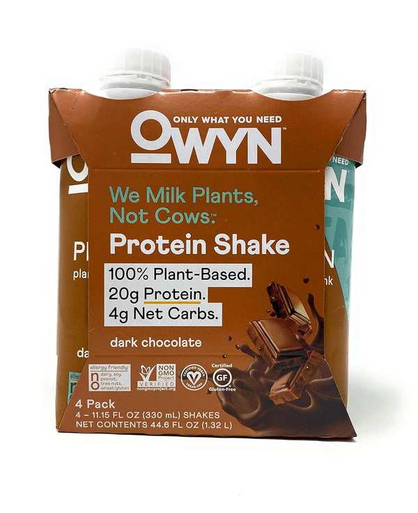 OWYN Dark Chocolate Plant Based Protein Shake 4pk, 11.15 FZ