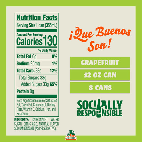 Pack 16-12 oz 8 8 Jarritos Variety of Cans, Authentic Mexican Soft Drink, Cans of Refreshing Mandarin Flavor and Cans
