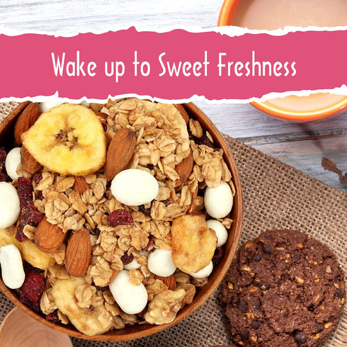 Sunkist 13 oz Breakfast Blend Trail Mix - Fruit and Nut Combo, Low Sodium, Gluten Free Snack with Granola, Almonds