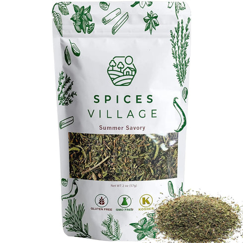 SPICES VILLAGE Summer Savory Spice - 2 oz Natural Dried Summer Savory Leaves for Cooking, Kosher, Vegan