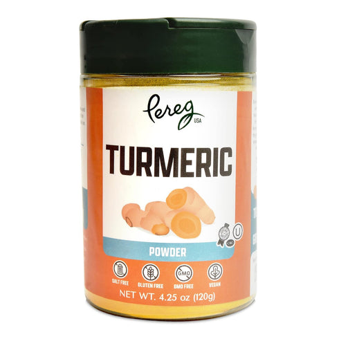 Pereg Ground Turmeric Powder, 4.25 Oz - Rich Natural Yellow Color with Curcumin & Antioxidants