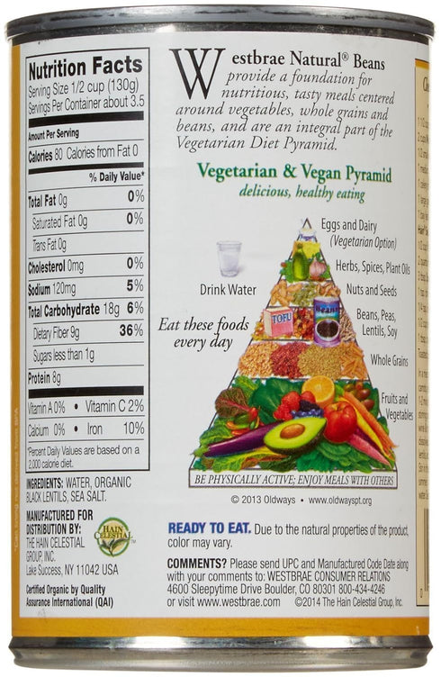 Lentils-15 oz Westbrae Organic Black