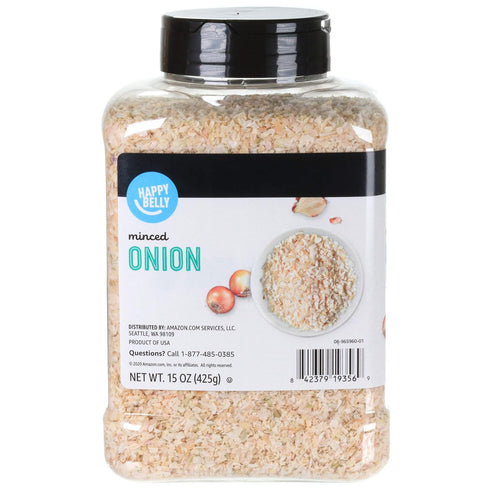 Amazon Brand - Happy Belly Minced Onion, 15 Ounce (Pack of 1)