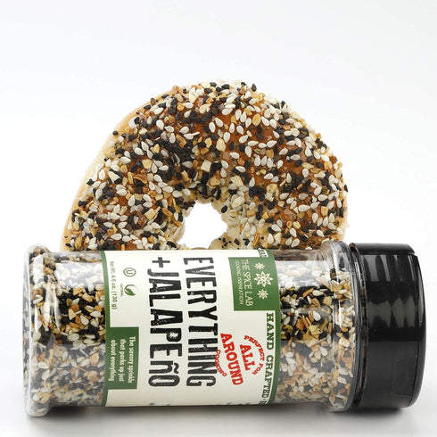 The Spice Lab Everything Bagel Seasoning Blend with Jalapeno, 4.6 oz. Shaker, Premium Gourmet PALEO and KETO Approved