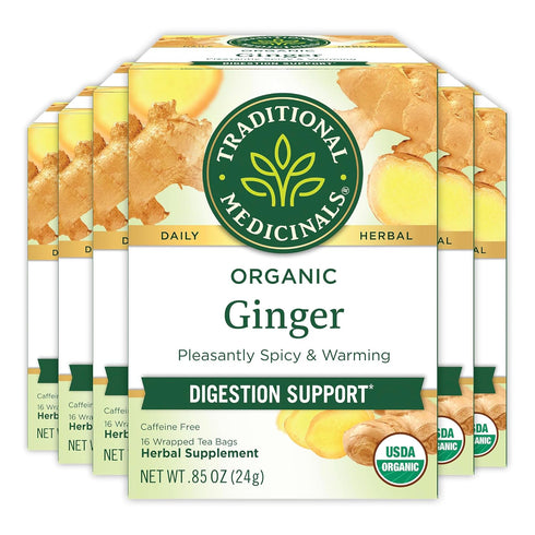 Traditional Medicinals Tea, Organic Ginger, Healthy Digestion, Pleasantly Spicy & Warming, Kosher,