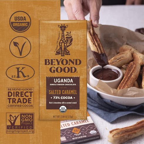 2.64 Beyond Good, Organic Bar Dark Chocolate Salted Caramel, Ounce