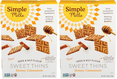 Simple Mills Honey Cinnamon Seed & Nut Flour Sweet Thins,Paleo Friendly &